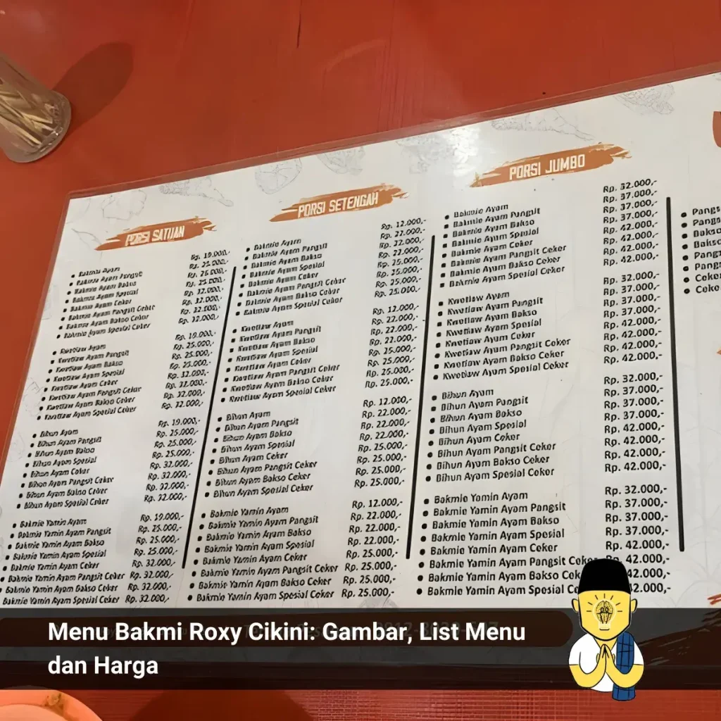 Menu Bakmi Roxy Cikini: Gambar, List Menu dan Harga 9 Menu Bakmi Roxy Cikini Gambar List Menu dan Harga