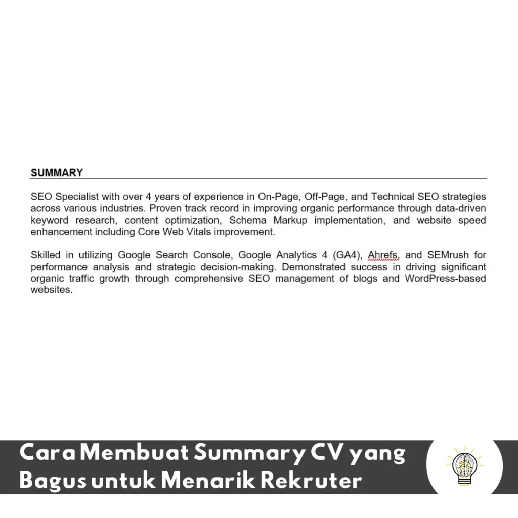 Cara Membuat Summary CV yang Bagus untuk Menarik Rekruter 1 Cara Membuat Summary CV yang Bagus untuk Menarik Rekruter