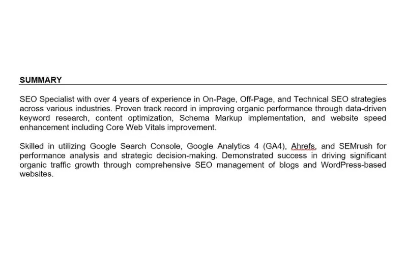 Cara Membuat Summary CV yang Bagus untuk Menarik Rekruter 2 Cara Membuat Summary CV yang Bagus