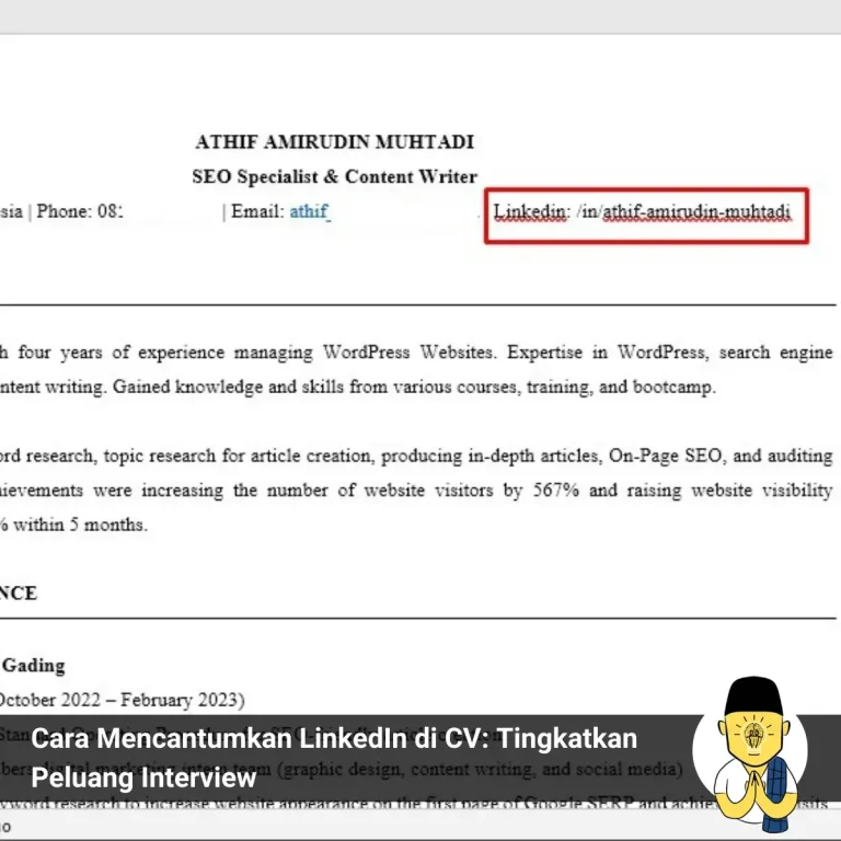 Cara Mencantumkan LinkedIn di CV Tingkatkan Peluang Interview