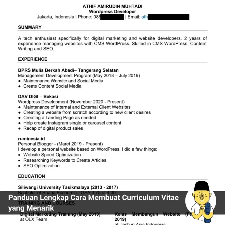 Panduan Lengkap Cara Membuat Curriculum Vitae yang Menarik