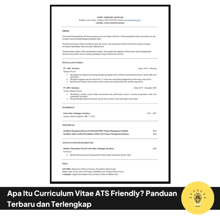 Apa Itu Curriculum Vitae ATS Friendly