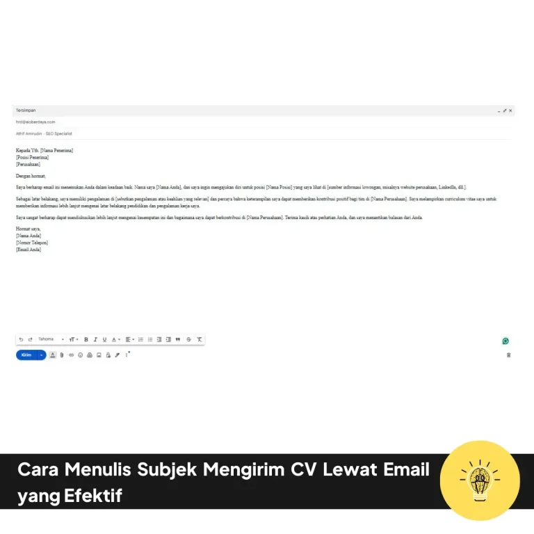 Cara Menulis Subjek Mengirim CV Lewat Email yang Efektif