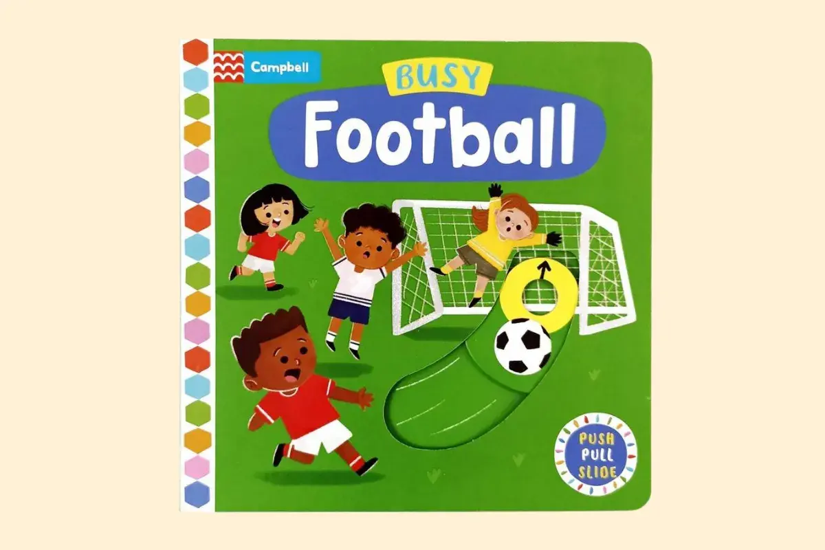 Busy Football Push Pull Slide (Board Book) - Buku Interaktif Seru