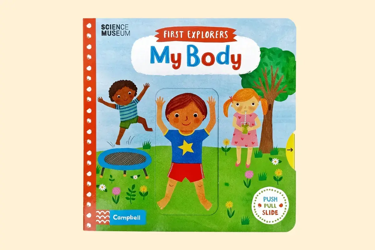 First Explorers My Body Push Pull Slide (Board Book) - Buku Anak Interaktif