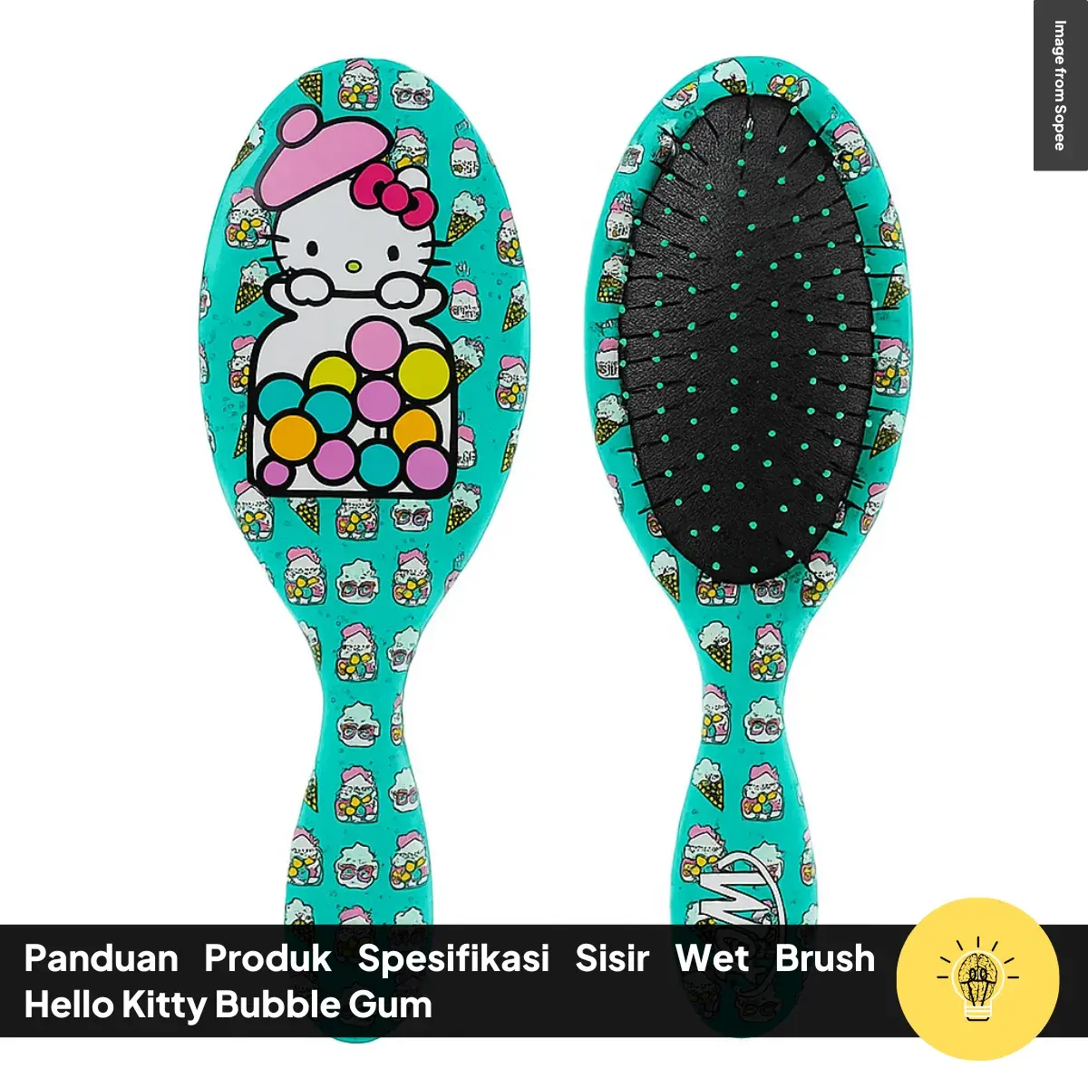 Panduan Produk Spesifikasi Sisir Wet Brush Hello Kitty Bubble Gum