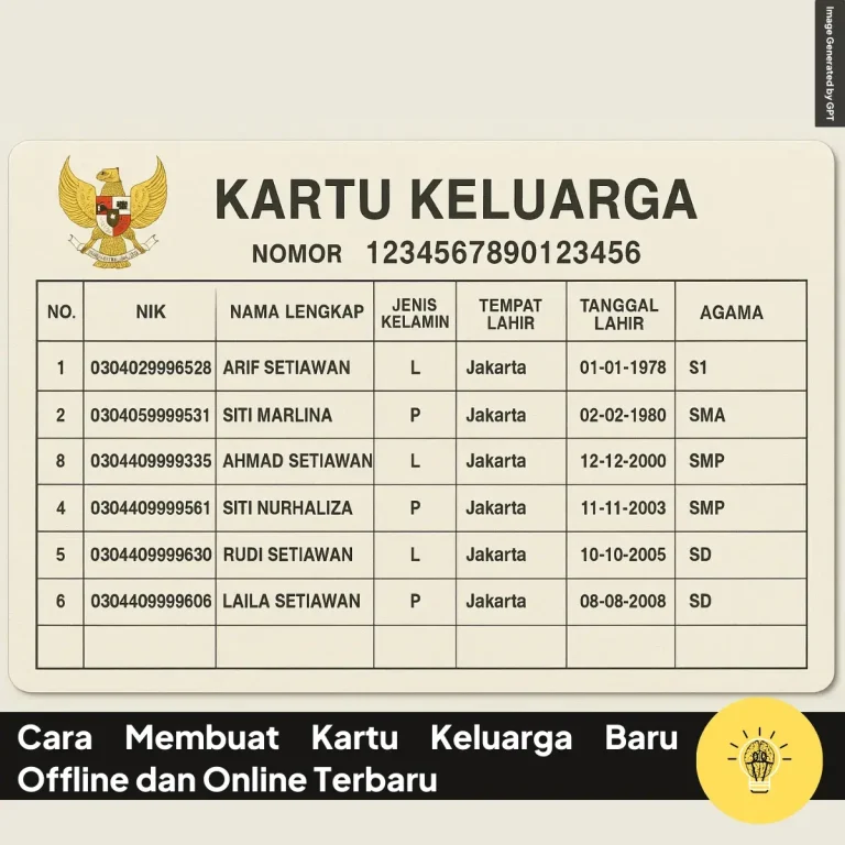 Cara Membuat Kartu Keluarga Baru Offline dan Online
