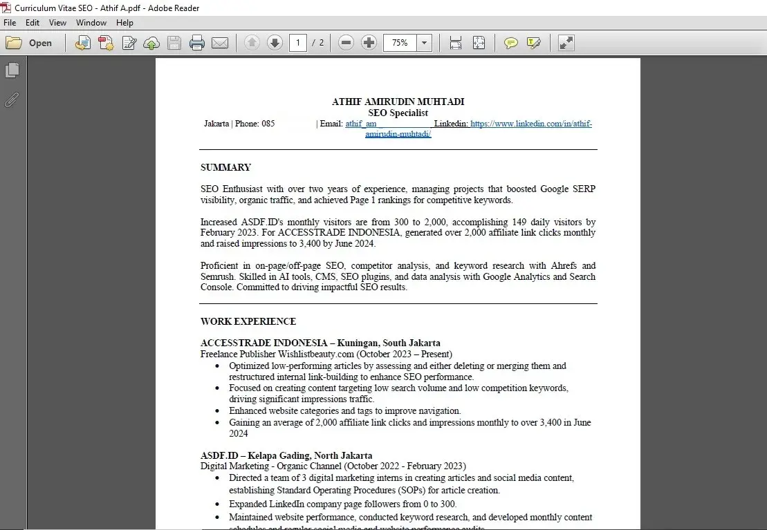 Cara Membuat Curriculum Vitae PDF dengan Mudah