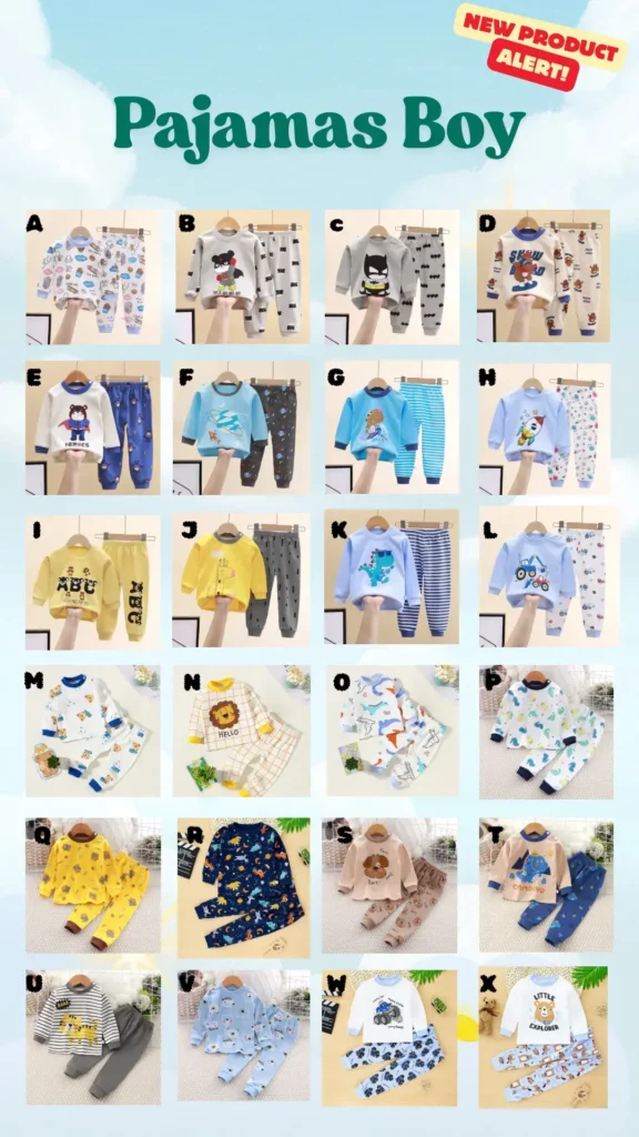 Pre Order Qilala - daily wear pajamas anak boy