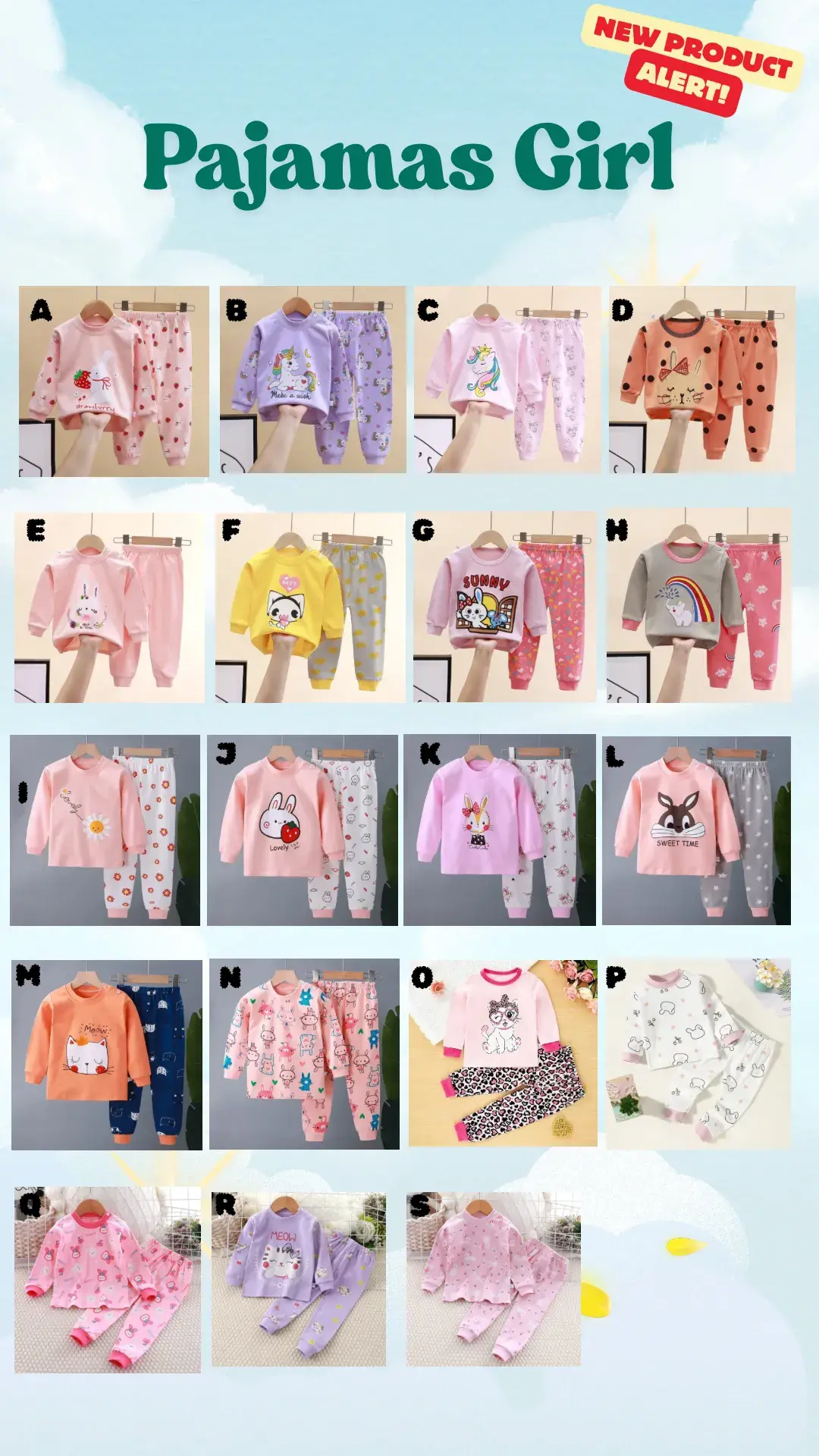 Pre Order Qilala - daily wear pajamas anak girl