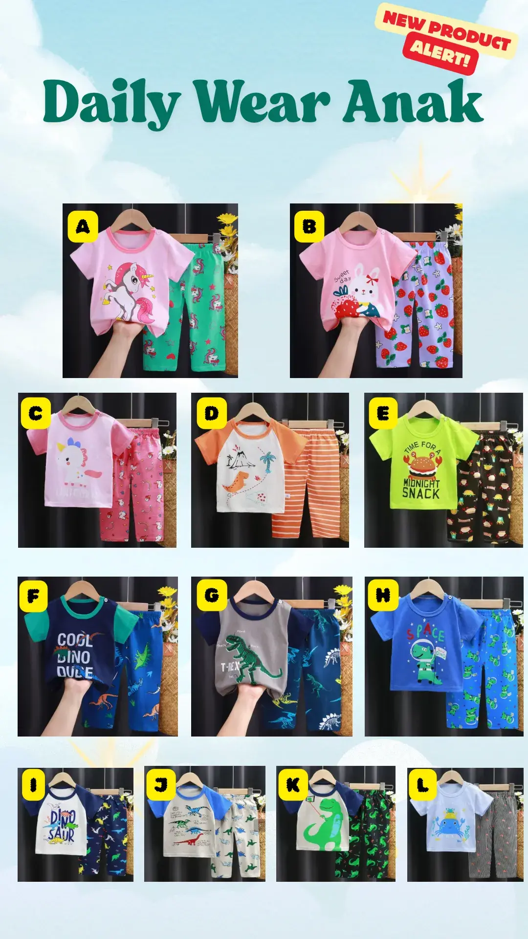 Pre Order Qilala - Setelan Daily Wear Anak