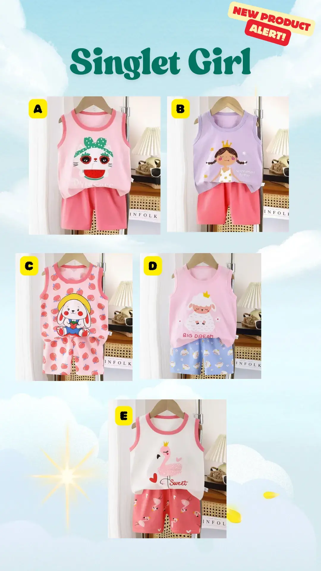 Pre Order Qilala - Setelan Singlet Anak Girl