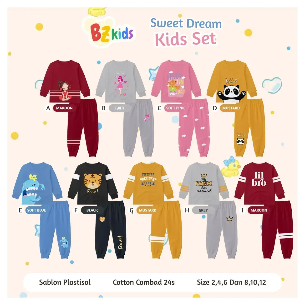 Pre Order Qilala - SWEET DREAM KIDS by Bzkids (ONESET)