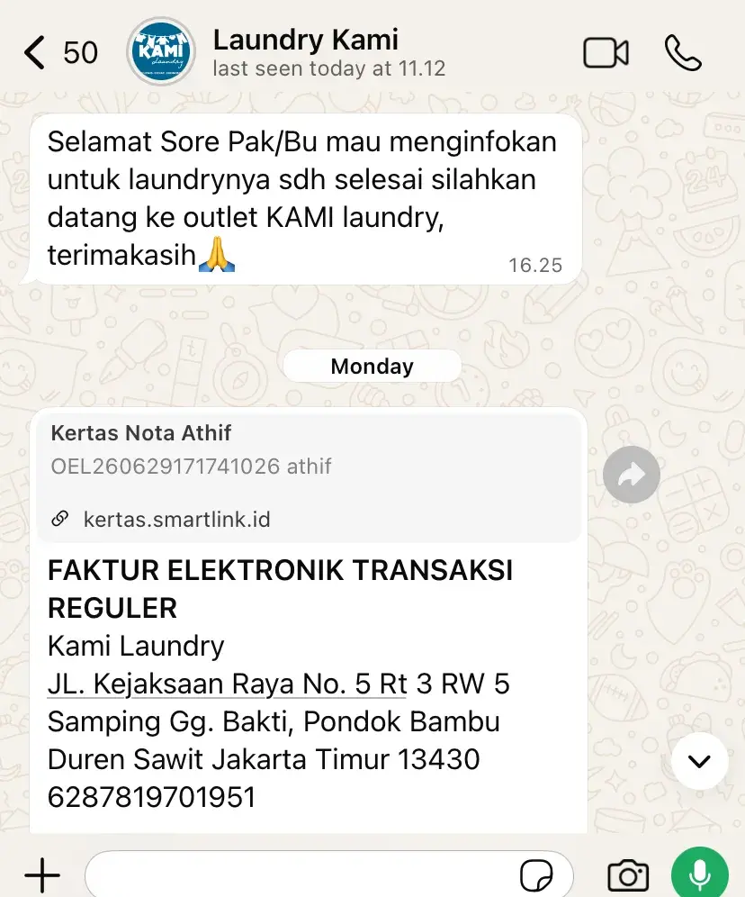 Review Kami Laundry Kejaksaan Pondok Bambu